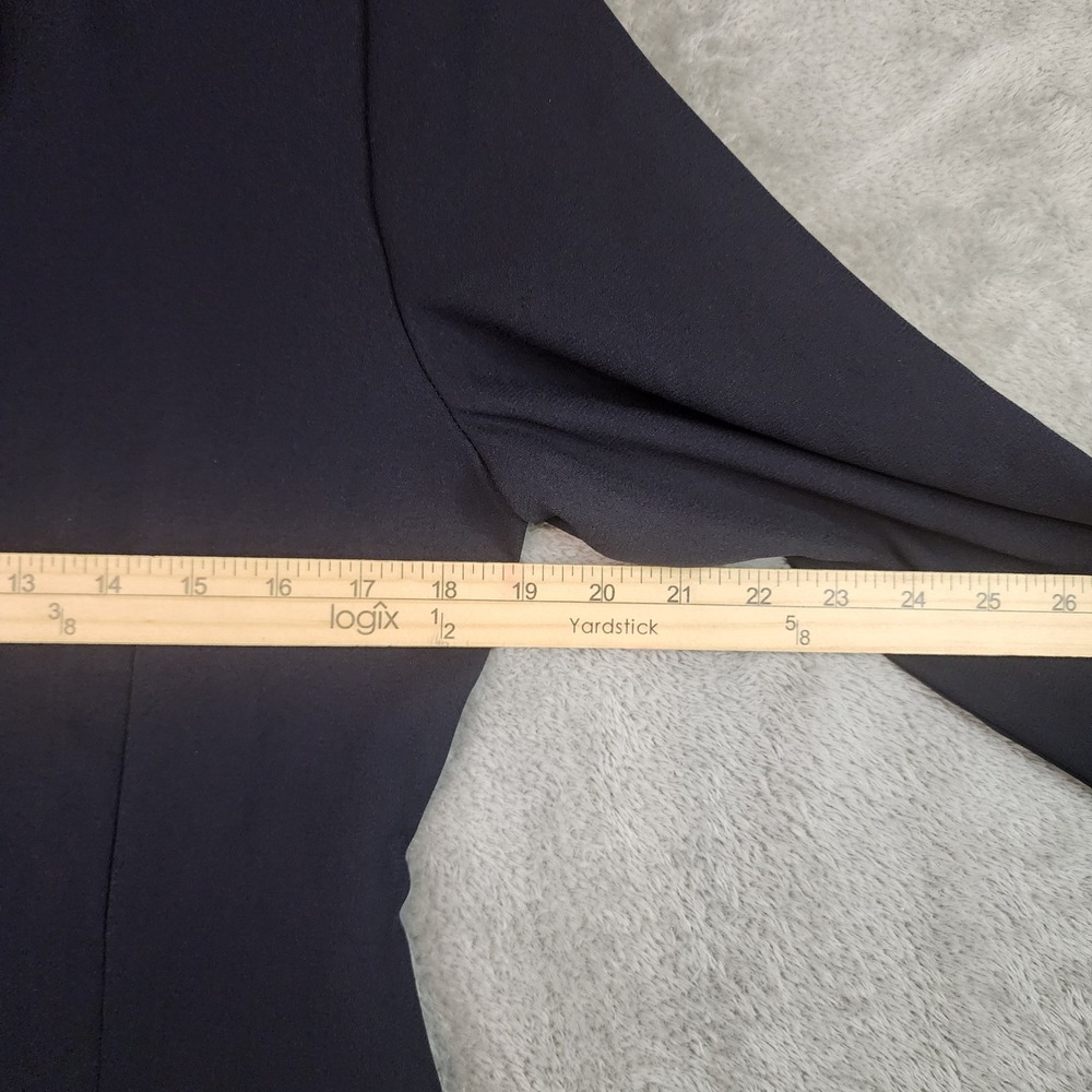 Leslie Fay Blazer Womens 8 Black Button Front Patterned Trim Vintage Jacket - Picture 4 of 12